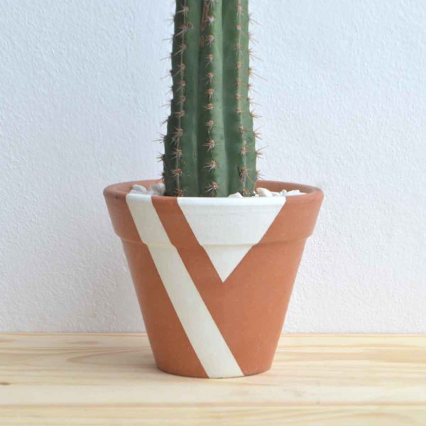 vaso de plantas prisma diagonal